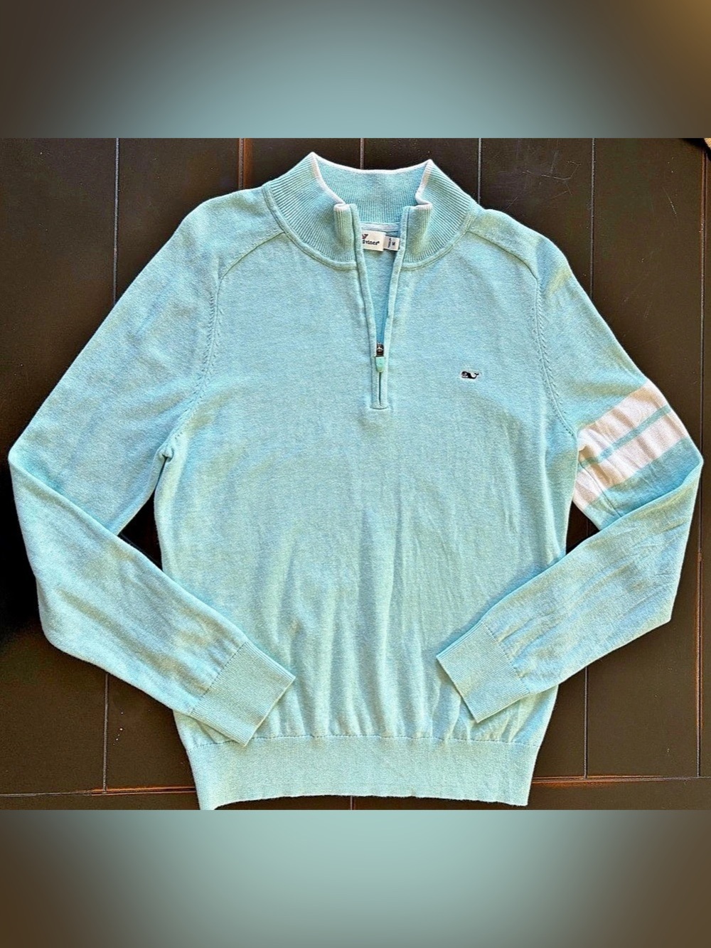 Vineyard Vines Varsity Stripe Cotton Quarter-Zip Pullover Medium EUC